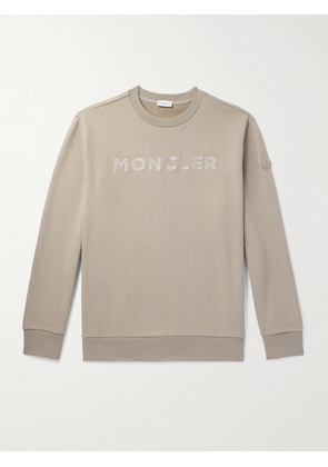 Moncler - Logo-Embroidered Cotton-Jersey Sweatshirt - Men - Neutrals - XS