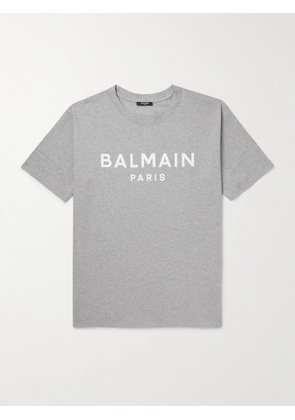 Balmain - Logo-Print Cotton-Jersey T-Shirt - Men - Gray - XS