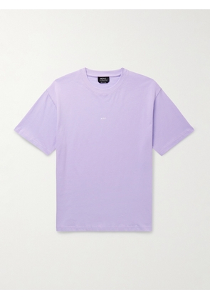 A.P.C. - Kyle Logo-Print Cotton-Jersey T-Shirt - Men - Purple - XS