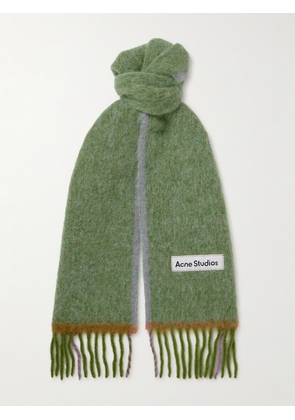 Acne Studios - Vally Fringed Knitted Scarf - Men - Green