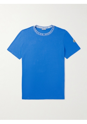 Moncler - Slim-Fit Logo-Detailed Cotton-Jersey T-Shirt - Men - Blue - XS