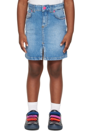 Marc Jacobs Kids Blue Patch Denim Skirt