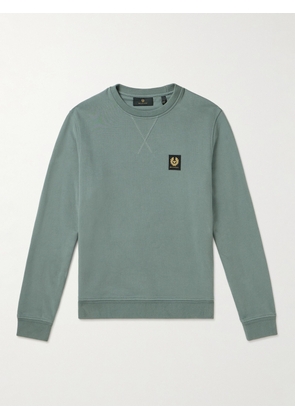 Belstaff - Logo-Appliquéd Garment-Dyed Cotton-Jersey Sweatshirt - Men - Green - S