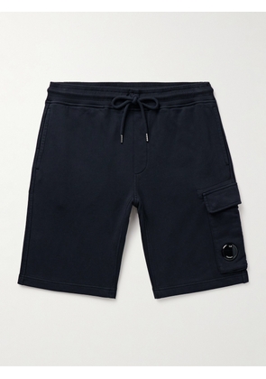 C.P. Company - Slim-Fit Straight-Leg Logo-Appliquéd Cotton-Jersey Drawstring Cargo Shorts - Men - Blue - S
