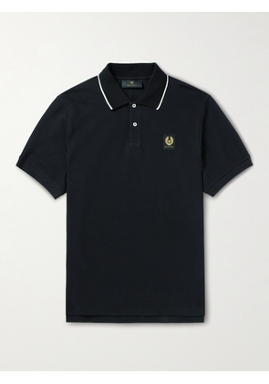 Belstaff - Logo-Appliquéd Cotton-Piqué Polo Shirt - Men - Black - S