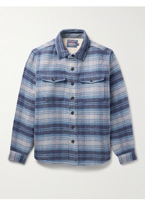 Faherty - CPO Fleece-Lined Checked Cotton and Wool-Blend Overshirt - Men - Blue - S