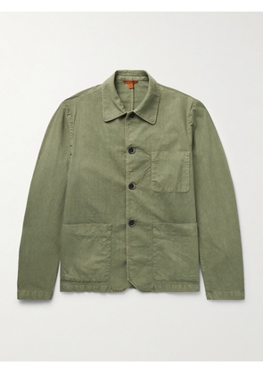 Barena - Visal Crinkled-Cotton Overshirt - Men - Green - IT 46