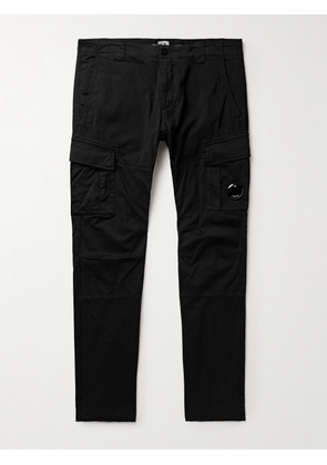 C.P. Company - Slim-Fit Logo-Appliquéd Cotton-Blend Cargo Trousers - Men - Black - IT 44