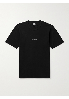 C.P. Company - Garment-Dyed Logo-Print Cotton-Jersey T-Shirt - Men - Black - S