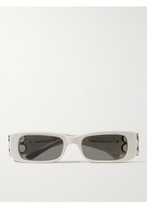 Balenciaga - Dynasty Rectangular-Frame Acetate and Silver-Tone Sunglasses - Men - White