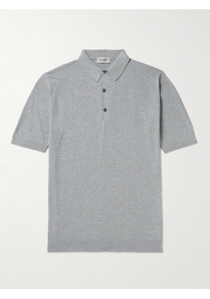 John Smedley - Roth Slim-Fit Sea Island Cotton-Piqué Polo Shirt - Men - Gray - S