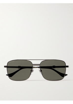 Gucci - Aviator-Style Gunmetal-Tone Sunglasses - Men - Silver