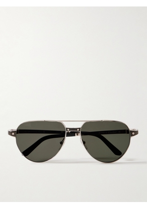 Cartier Eyewear - Aviator-Style Silver-Tone Sunglasses - Men - Silver