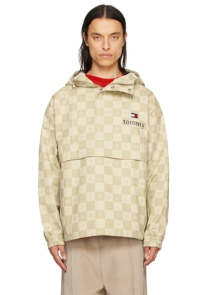 Tommy Jeans Beige Checkerboard Chicago Jacket