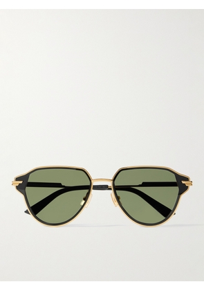 Bottega Veneta - Aviator-Style Gold-Tone and Acetate Sunglasses - Men - Gold