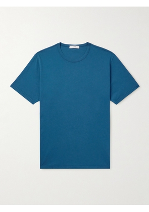 Mr P. - Garment-Dyed Organic Cotton-Jersey T-Shirt - Men - Blue - XS