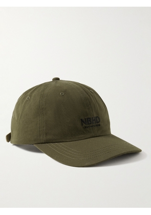 Neighborhood - Dad Leather-Trimmed Logo-Embroidered Cotton Baseball Cap - Men - Green