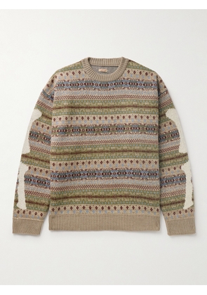 KAPITAL - Fair Isle Wool-Blend Sweater - Men - Green - 1
