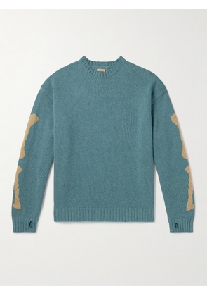 KAPITAL - 5G Intarsia Wool Sweater - Men - Blue - 1