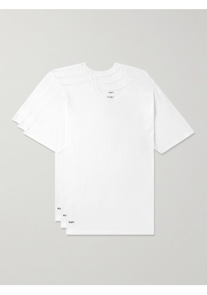 WTAPS - Three-Pack Logo-Print Cotton-Jersey T-Shirts - Men - White - S