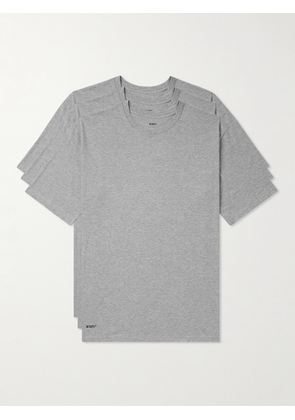 WTAPS - Three-Pack Logo-Print Cotton-Jersey T-Shirt - Men - Gray - S