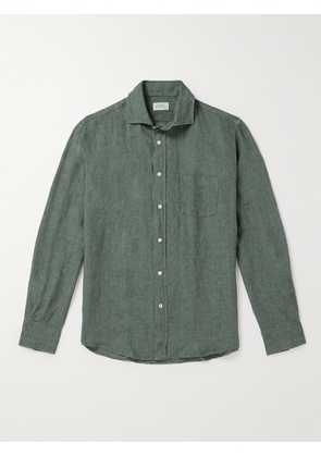 Hartford - Paul Linen Shirt - Men - Green - S