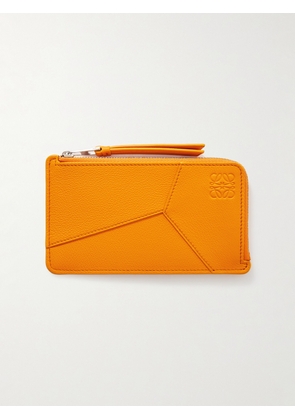 LOEWE - Puzzle Logo-Debossed Leather Zipped Cardholder - Men - Orange