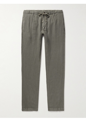 Hartford - Tanker Slim-Fit Straight-Leg Linen Drawstring Trousers - Men - Green - IT 46