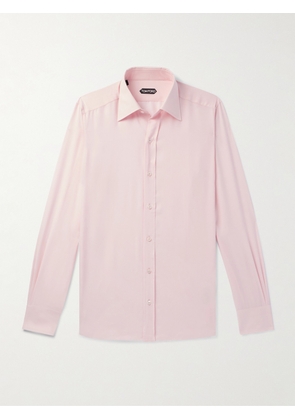 TOM FORD - Cutaway-Collar Silk-Poplin Shirt - Men - Pink - EU 39