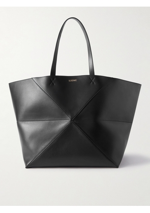 LOEWE - Puzzle Fold Extra-Large Panelled Leather Tote Bag - Men - Black