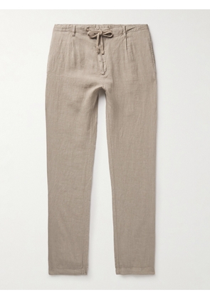 Hartford - Tanker Slim-Fit Straight-Leg Linen Drawstring Trousers - Men - Neutrals - IT 46