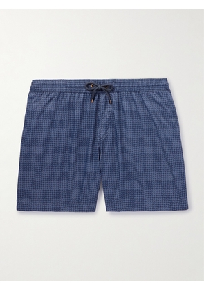 Agnona - Straight-Leg Mid-Length Printed Swim Shorts - Men - Blue - S