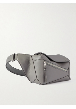 LOEWE - Puzzle Edge Mini Leather Belt Bag - Men - Gray