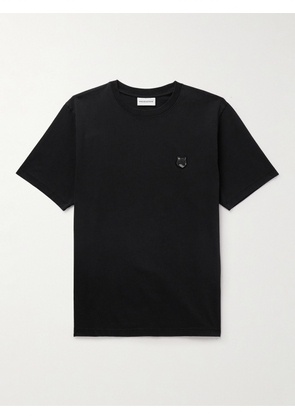Maison Kitsuné - Logo-Appliquéd Cotton-Jersey T-Shirt - Men - Black - XS