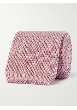 Brunello Cucinelli - 6cm Knitted Silk Tie - Men - Pink