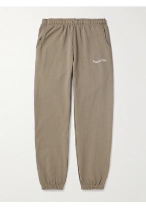 Museum Of Peace & Quiet - Wordmark Tapered Logo-Embroidered Cotton-Jersey Sweatpants - Men - Brown - S