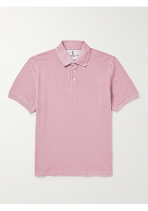 Brunello Cucinelli - Cotton-Piqué Polo Shirt - Men - Pink - S