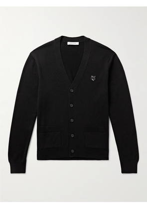 Maison Kitsuné - Slim-Fit Logo-Appliquéd Wool Cardigan - Men - Black - XS