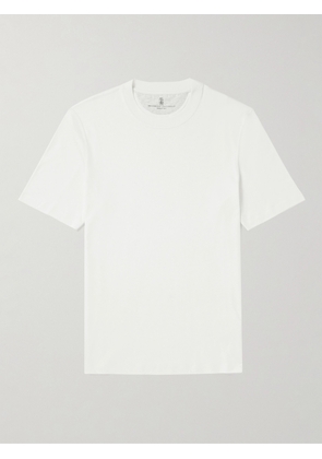 Brunello Cucinelli - Cotton and Silk-Blend Jersey T-Shirt - Men - White - S