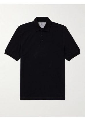 Brunello Cucinelli - Slim-Fit Cotton-Piqué Polo Shirt - Men - Black - XS