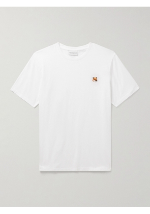 Maison Kitsuné - Logo-Appliquéd Cotton-Jersey T-Shirt - Men - White - XS