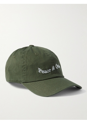 Museum Of Peace & Quiet - Wordmark Logo-Embroidered Cotton-Twill Baseball Cap - Men - Green