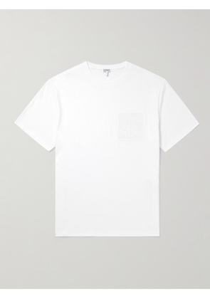 LOEWE - Logo-Appliquéd Cotton-Jersey T-Shirt - Men - White - XXS