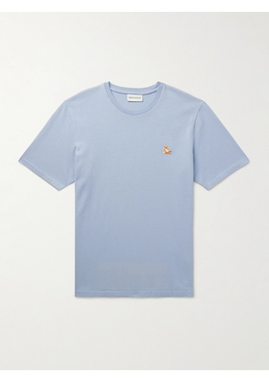 Maison Kitsuné - Chillax Fox Logo-Appliquéd Cotton-Jersey T-Shirt - Men - Blue - XS