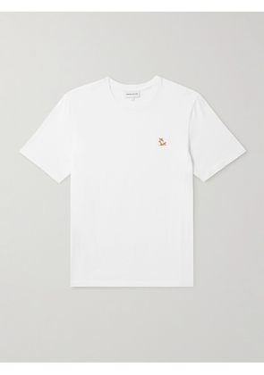 Maison Kitsuné - Logo-Appliquéd Cotton-Jersey T-Shirt - Men - White - XS