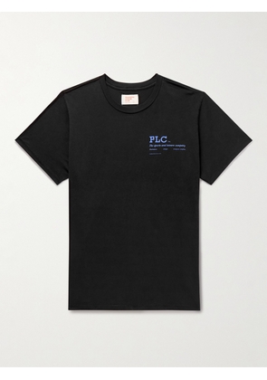 Pasadena Leisure Club - Company Logo-Print Garment-Dyed Combed Cotton-Jersey T-Shirt - Men - Black - S
