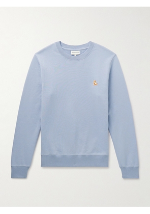 Maison Kitsuné - Chillax Fox Slim-Fit Logo-Appliquéd Cotton-Jersey Sweatshirt - Men - Blue - XS