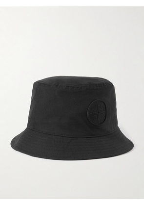 Stone Island - Logo-Embroidered Cotton-Canvas Bucket Hat - Men - Black - M