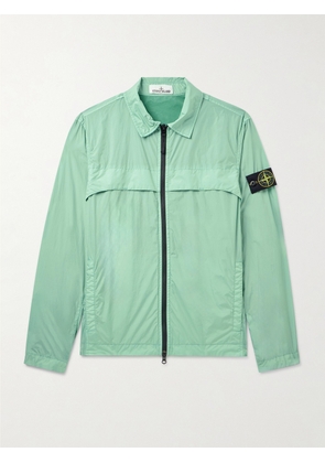 Stone Island - Logo-Appliquéd Garment-Dye Crinkle Reps Nylon Overshirt - Men - Green - S