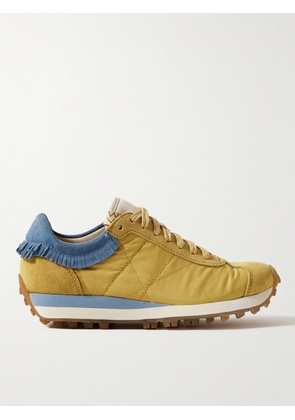 Visvim - Walpi Fringed Leather-Trimmed Suede and Shell Sneakers - Men - Yellow - US 9